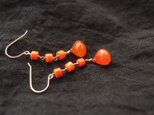 送料無料【K14gf】Carnelian 天然石のスウィングピアス