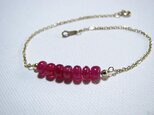 【再販】k10※ルビーのＩラインブレスレット