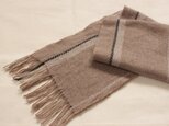 <sold>カシミヤ　ナチュラル３色使いのマフラー　手織り