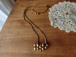 ＊suzunari*ネックレス＠ラメシードビーズ＋宝来鈴 4