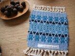 北欧手織りのウールコースター　ローゼンゴングlight blueの画像