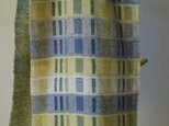 手織り二重織りカシミヤマフラー／カラフルの画像