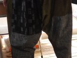 久留米絣のパッチワークサルエルパンツの画像