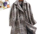 ★クリスマスキャンペーン★f120606 送料無料 この冬にも活躍したい　チェック柄　ラシャ　ウール成分　コート