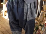 正絹と久留米絣のパッチワークサルエルパンツの画像