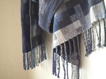 手織りカシミアストール・・ジャパニーズ・ネイビー