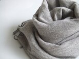手織りカシミアストール・・薄灰の画像