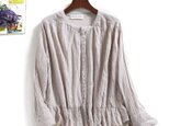★クリスマスキャンペーン★f121302 送料無料 天然麻の生地　前ボタン　前ボタンシャツ