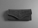 ・・M様ご注文作品・・stitch long wallet  (gray)の画像