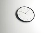 KATOMOKU plywood wall clock 7 Slim clock ブラック km-71B 連続秒針の画像
