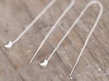 Micro tiny 三日月 チェーン ピアス シルバー925