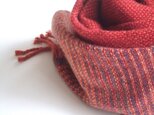手織りカシミアマフラー・・赤レンガの画像