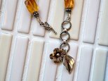 【オーダー品】シトリン（レクタングルカット）とカレンのお花ネックレスの画像