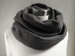 ふっくらウールのスヌード　ダークグレー