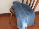 <sold>【手紡ぎ・手織り】ウール　ショール　水面