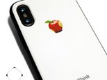 iphoneXケース/iphoneXsケース 軽量レザーケースiphoneXカバー（ホワイト×ブラック）アップル リンゴの画像