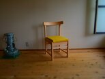 ヒノキの椅子　座面の帆布 薄キャメル色の画像