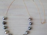 K14GF tahitian pearl semi long necklaceの画像