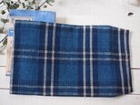 ★嬉しい手触りの格子木綿（裏からし）　ブックカバー　