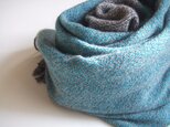 手織りカシミアストール・・トルコブルー