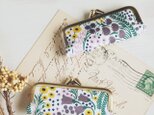 ■リバティプリントのがま口印鑑ケース / ベルフラワー・パープル■