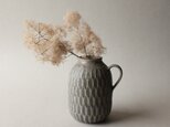 花器 しのぎ 錆グレーの画像