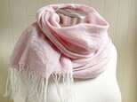 リネン ウール ガーゼのストール　ピンク