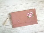 日本刺繍    桜の花  お懐紙入れ   通帳ケースの画像