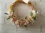 【送料無料】三色ローズのgarden wreathの画像