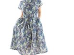 【wafu+】リバティ Witley フランダースリネン レイズド・ネック フレンチスリーブタックドレス a48-16の画像