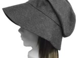 コットンダンガリー／つば広女優帽子(ゆったり)◆グレー系の画像