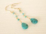 14KGF Turquoise Drop Earringsの画像