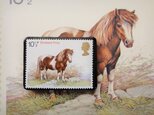 イギリス 馬切手ブローチ(ポストカード付)3406の画像