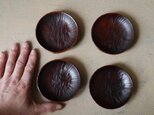小皿100 拭き漆 4枚組　#0151の画像