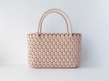 花結び編み手提げかご  アクアピンク【受注製作】