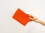 倉敷帆布のクラッチバッグ　”100％ Orange”の画像