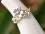 【アキ16様お取り置き】ピンクダイヤモンド桜の指輪の画像