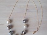 K14GF bi-color tahitian pearl necklaceの画像