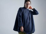 【wafu】Linen Top ピンタック ボトルネック /ネイビー t006a-neb2の画像