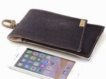 iphone専用ポーチ　スマホポーチ　ウエストポーチ　スマホケース　 岡山産デニム　真田紐　の画像