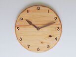木製 掛け時計 丸型 ヒノキ材8の画像
