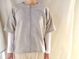 Organic Cotton ネル生地 ジップアップ半袖ブルゾンの画像