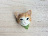 ウールの子猫ブローチ ( オレンジ )の画像