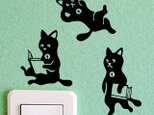 ねこくん切り抜きステッカー 本好き編　3枚setの画像