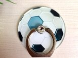 スワロフスキー付スマホリング サッカーの画像
