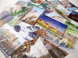 １９枚、風景の水彩画メッセージカード　１９種柄違いの画像