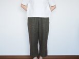 受注制作　リネンクロップトパンツ　カーキ