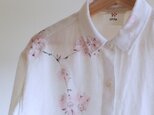 リネン・シャツ 白<桜>の画像
