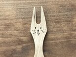 にゃんこフォーク 猫 cat 木製 木 メイプルの画像