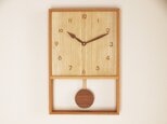 木製 箱型 振り子時計　ケヤキ材5の画像